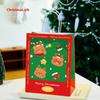 Merry Christmas Kraft Paper Gift Tote Bags Packaging Child For Candy Snack Storage Pouch Birthday Party Favors