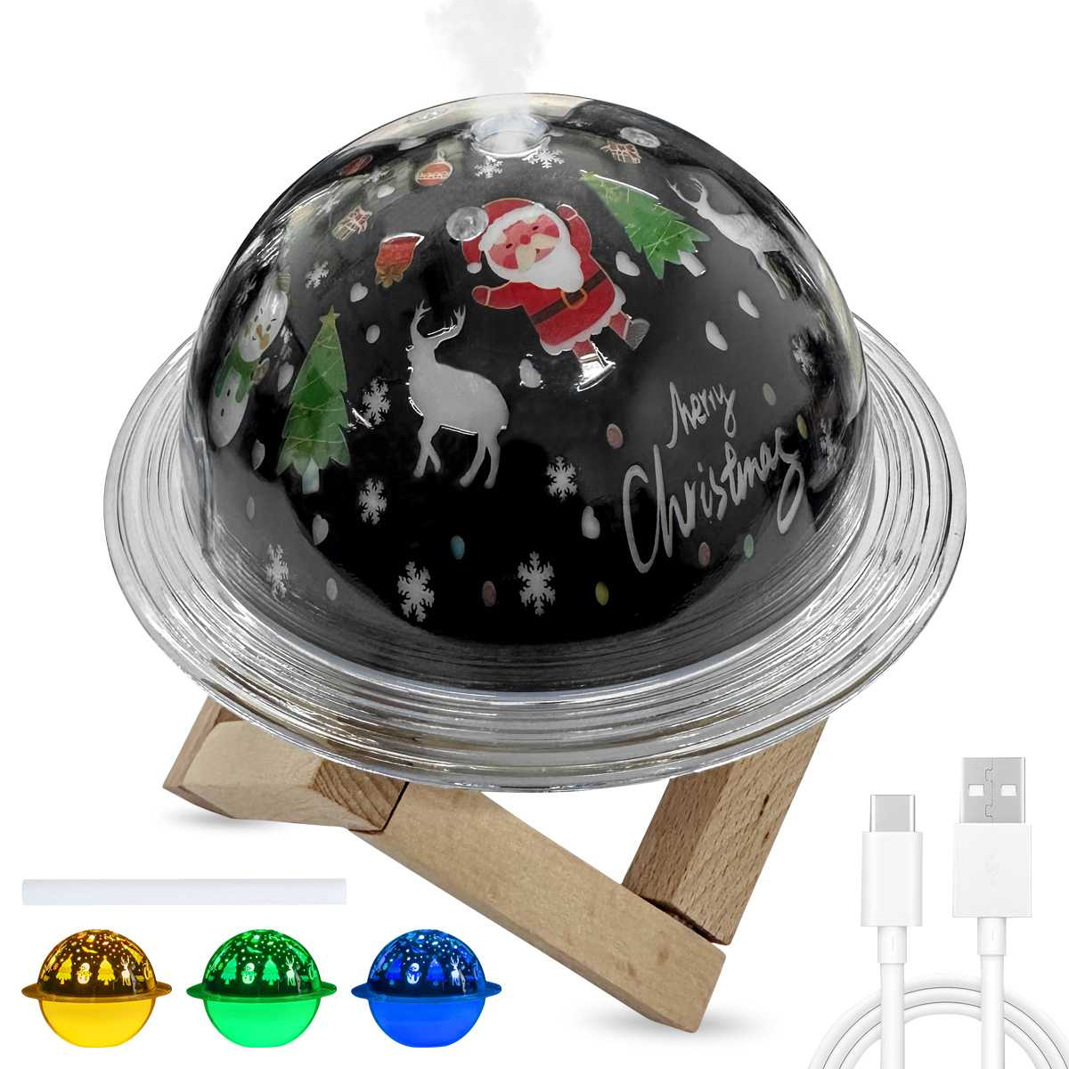 

Colorful Light Water Capacity 250ml, White USB Data Cable Powered Humidifier Best Christmas Gift