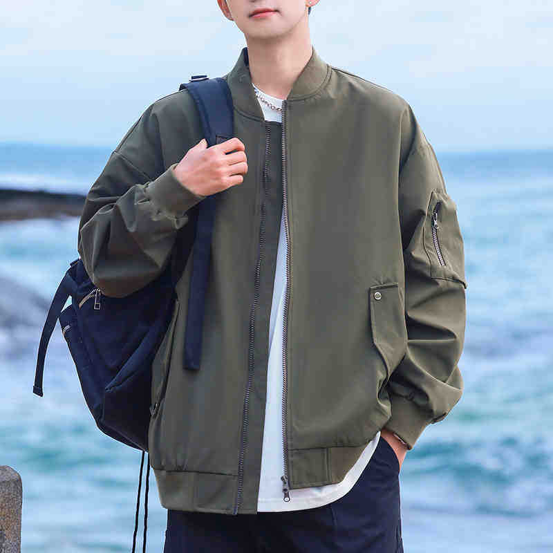 Jacket Men's Fall and Winter Baseball Collar Outdoor Water-resistant Loose Casual Top