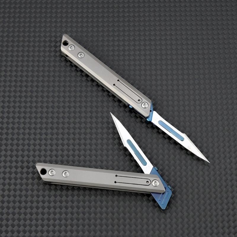 Mini Cortador de Artesanato Multifuncional Dobrável Destacável com 10 Peças de Lâminas Substituíveis para Projetos de Arte Manuais