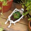 Halloween Decoration Skull Planter Bathtub Resin Crafted Plant Container For Home Office Or Garden