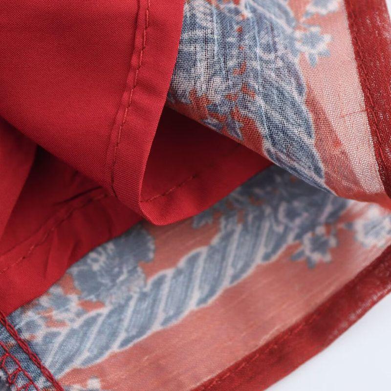 Kaslead New Arrival Women's Clothing Fashion Style Stylish Simple and Versatile round Neck Waist Trimming Print Tops