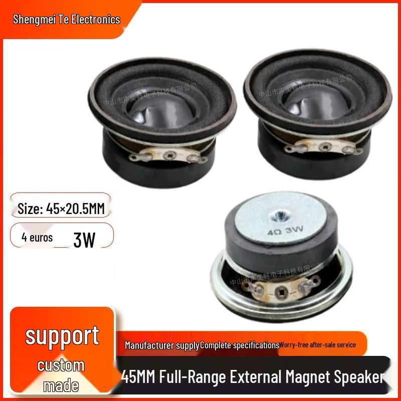 45MM Full-Range Bluetooth Speaker: 4 Ohm, 3 Watt, Foam Surround, Multimedia Projector Use