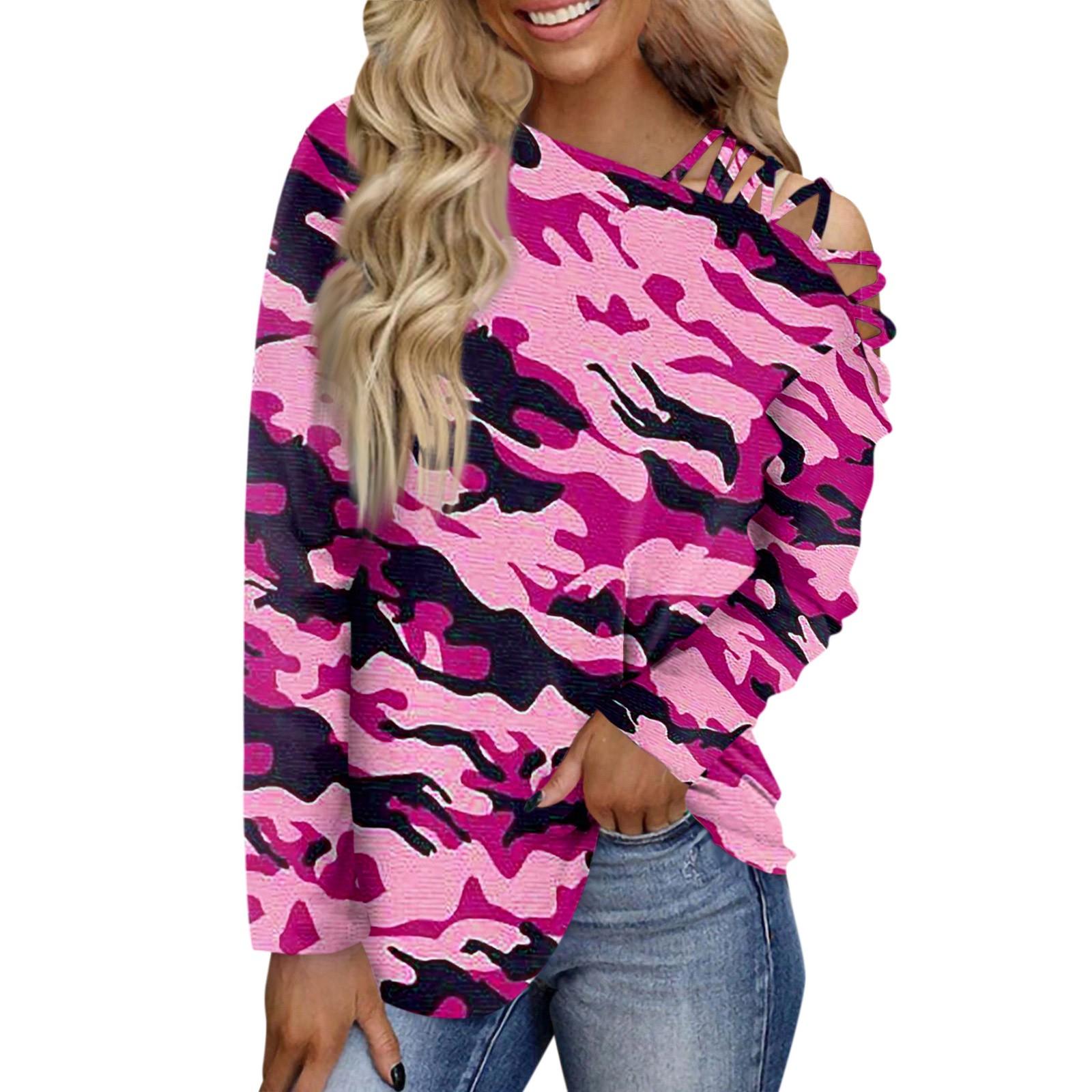 

Женская осенне-зимняя модная повседневная футболка с принтом, длинный топ без бретелек L фиолетовый