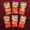 6pcs/set Chinese Style Red Envelope Snake Pattern Lucky Money Packets Money Pouches  New Year Gift