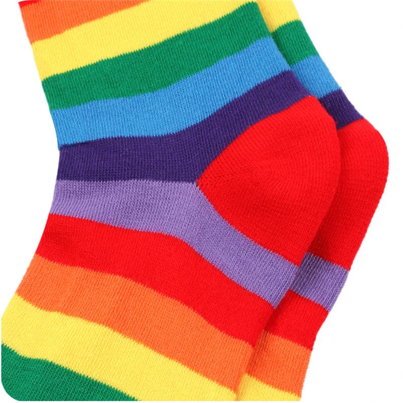 Rainbow Striped Long Tube Socks Over-the-Knee Socks Women Festival Party Costume Accessories Performance Dance Colorful Striped Socks Wholesale