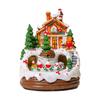 Christmas Figurines Music Christmas Village With Animated Train Lighted Christmas Buildings Decoration Friends Show Ornament