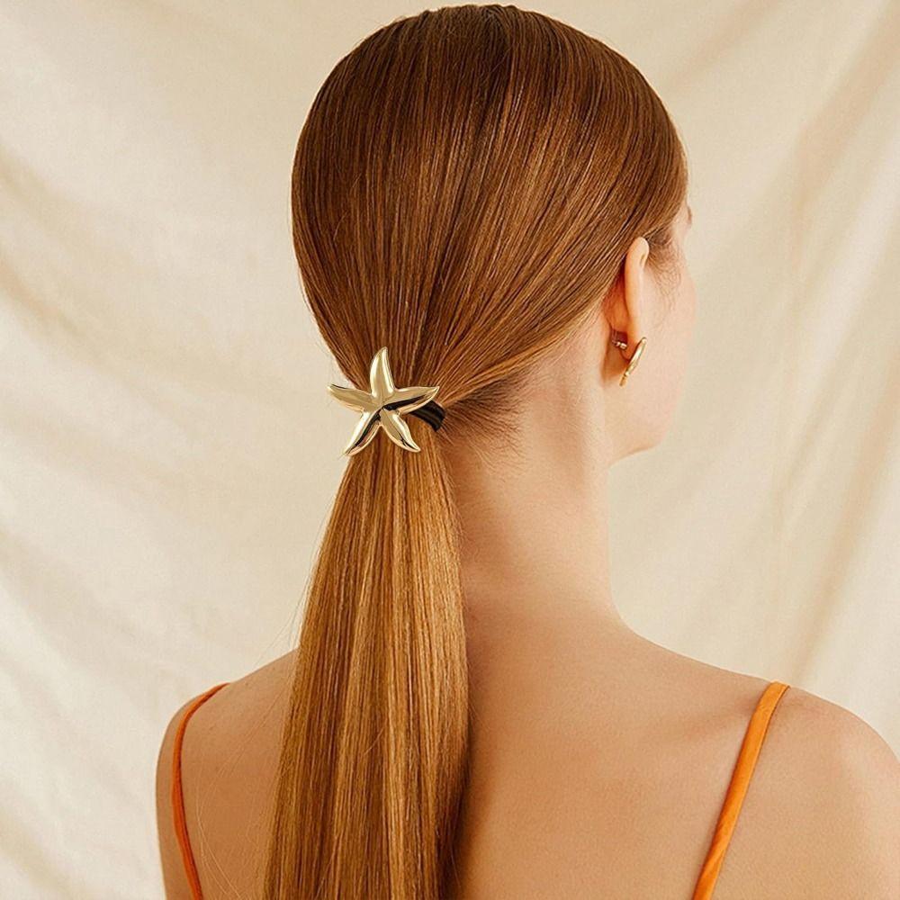 1 Set Metall-Haargummis Elastischer Pferdeschwanz-Haarreif Kreativer Pferdeschwanzhalter für Frauen