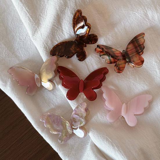 baizihuahu Side Bang Hair Clip, Three-Dimensional Butterfly Decor Hairpin, Acetate Plate Accessories for Secure Bangs And Half-Tied