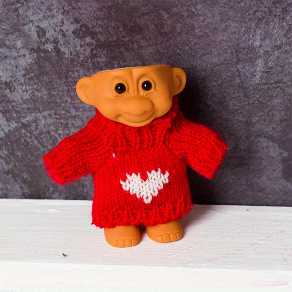 Set Rossetti Bambola Troll Personalità Cool e Creativa Fulmine Retro Piccolo Giocattolo Indossando Maglione Carino