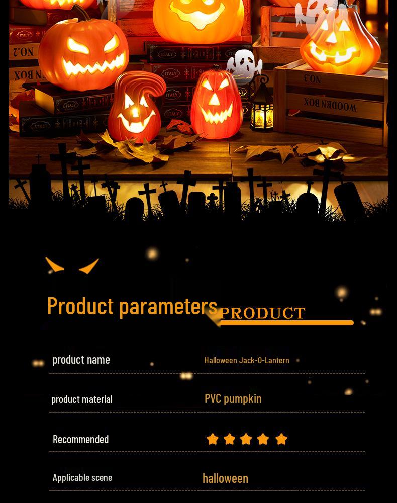 Large Luminous Pumpkin Lantern for Halloween Outdoor Theme Decorations