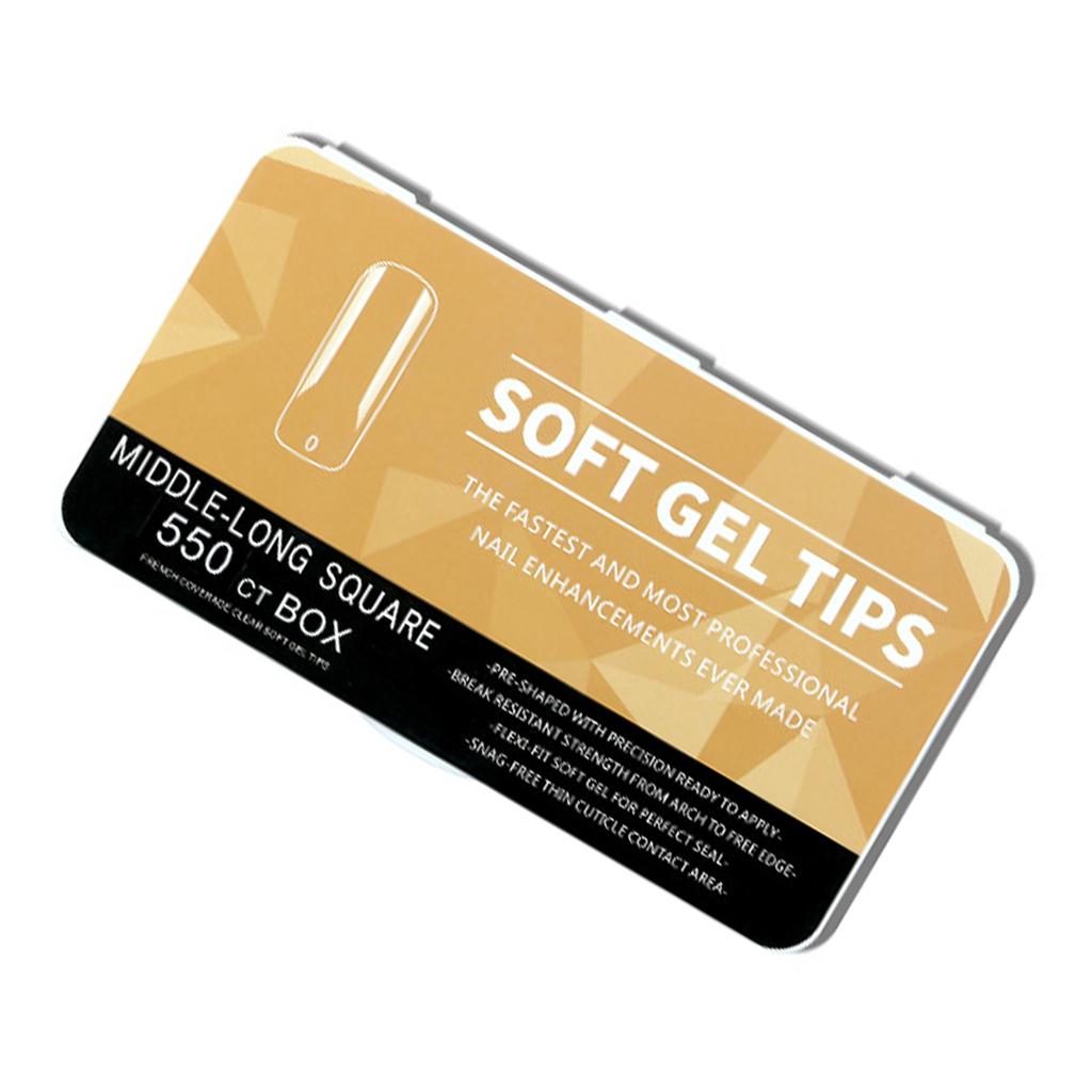 550x Soft Gels Tips Half Matte Nail Tips Ballerinas False Nail Extras Long Full Cover Nail Tips Press On Nail Tips