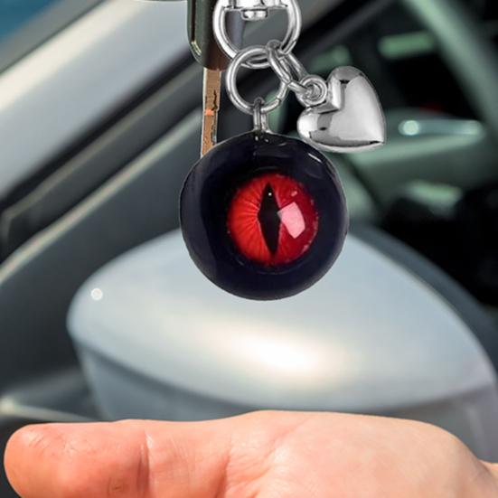 Gothic Horror Keychain Eyeball Charm Handmade Resin Keyring Halloween Inspired Key Chain Backpack Accessories