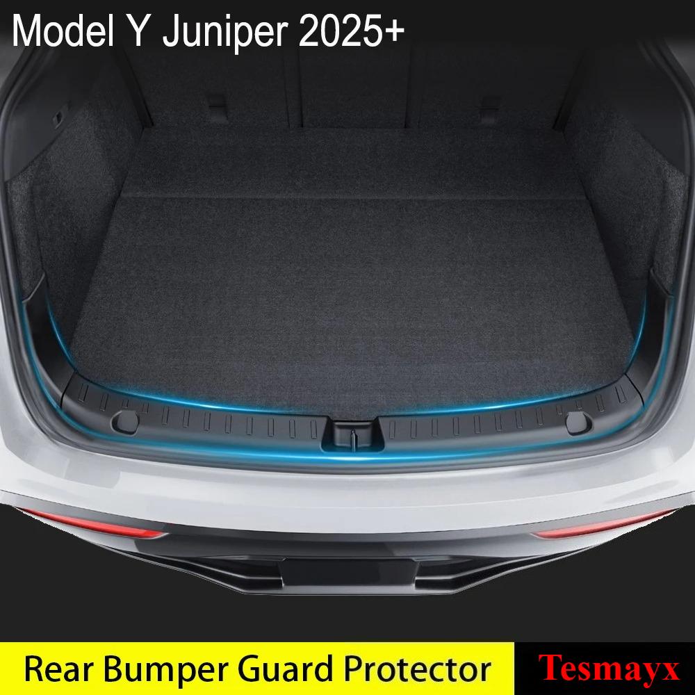Tesmayx Rear Trunk Sill Guard Cover for Tesla New Model Y Juniper Launch 2026 Trunk Bumper Protector TPE Threshold Accessories