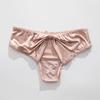 Women's Summer Silky Satin Bow Hollow Sexy Half Package Hip Low Waist Panties