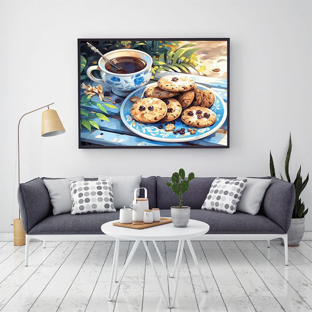 Full Square Round 5D Diamond Painting Coffee Cake Home Decor Embroidery Mosaic Food Landscape Wall Art