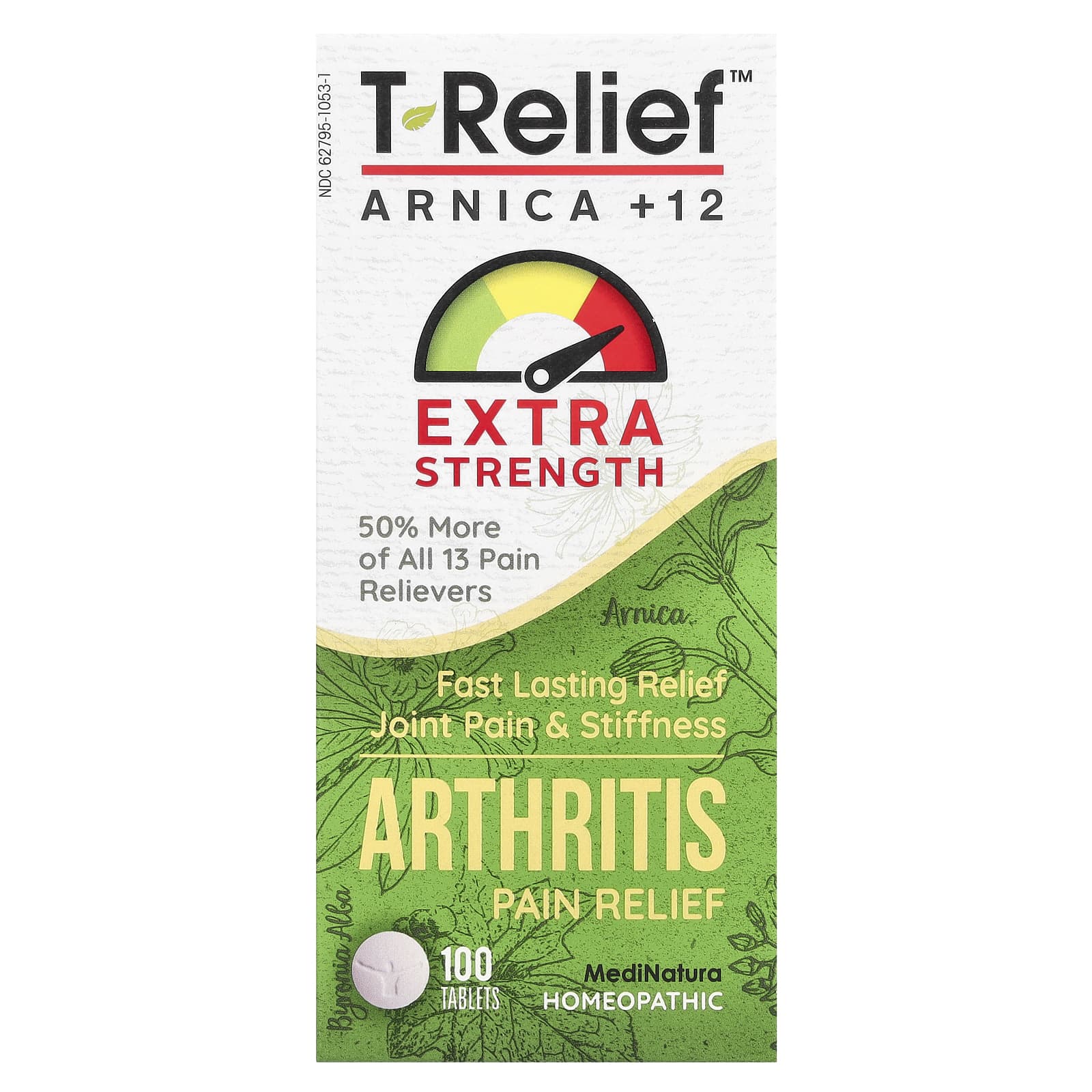 

T-Relief™, Arnica +12, Arthritis Pain Relief, Extra Strength, 100 Tablets