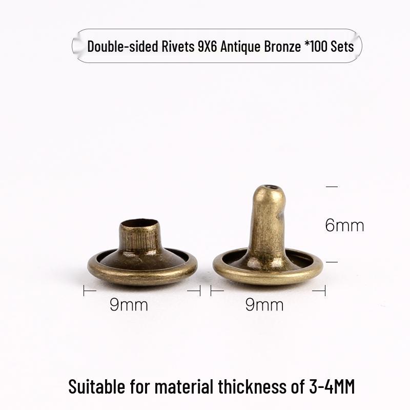 4-12mm DIY Metal Double-Sided Cap Rivet - Decorative Shoe Repair Accessory