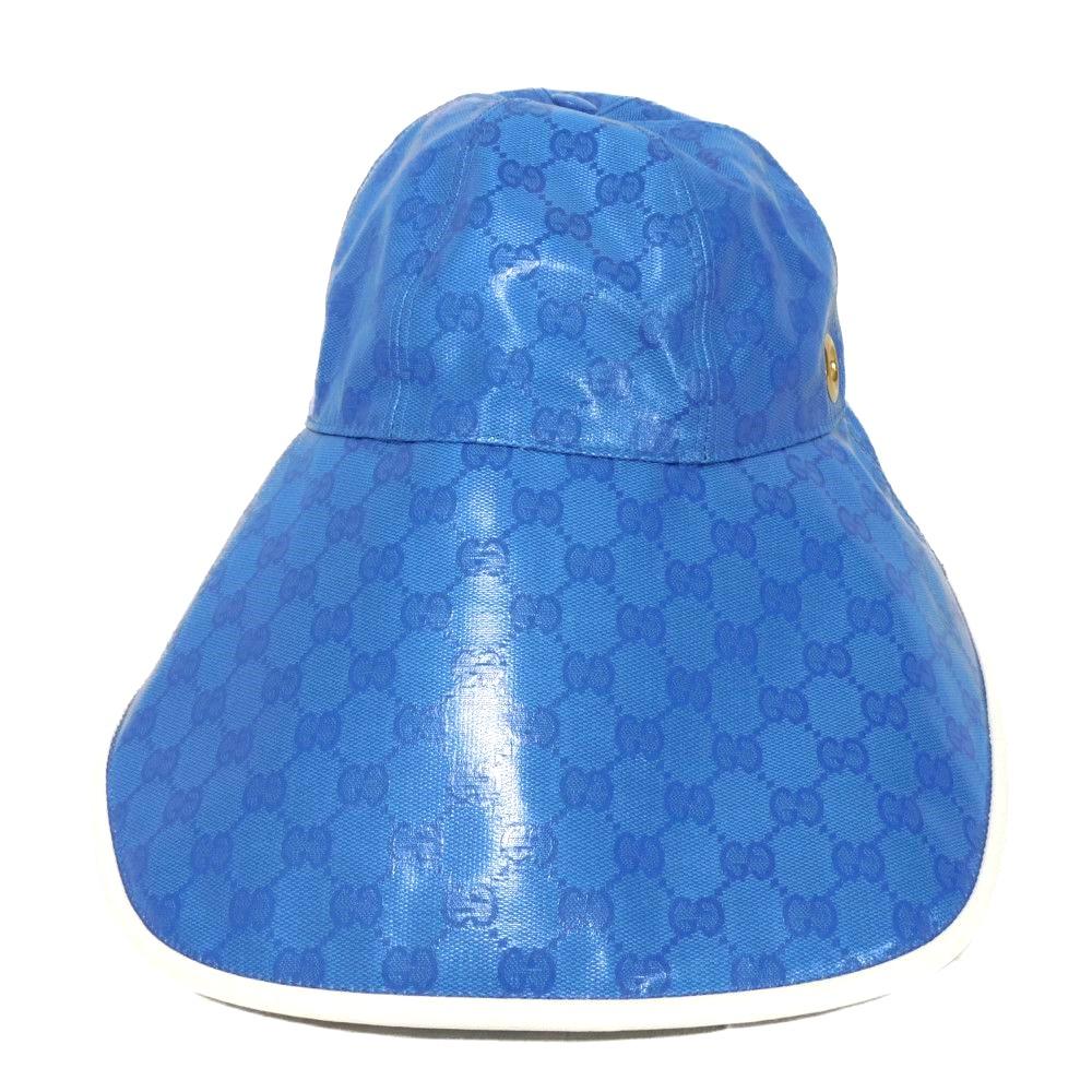 Used Adidas GG Crystal Bucket Hat 9539 724628 3HANY 4377 7919 Double G Trefoil Logo M 22.4" Blue Unisex from Japan