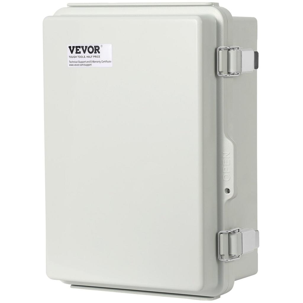 Outdoor Electrical Junction Box, 11.81 x 7.87 x 7.08 in, ABS Plastic Electrical Enclosure Box with Hinged Cover Stainless Steel Latch, IP67 Dustproof