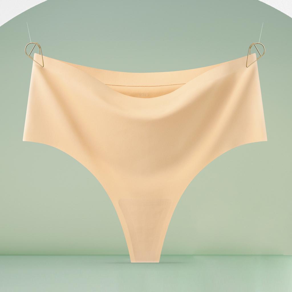 Lady Summer One-piece Silk-Free Breathable High-Waisted Abs-Controlling Yoga Thong Underwear