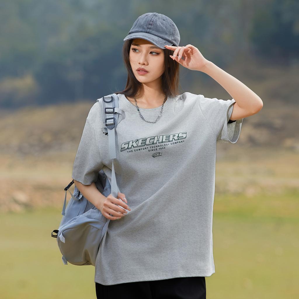 Skechers Elegant Diamond Collection T Shirt Unisex Light Heather Gray L225U164-0248