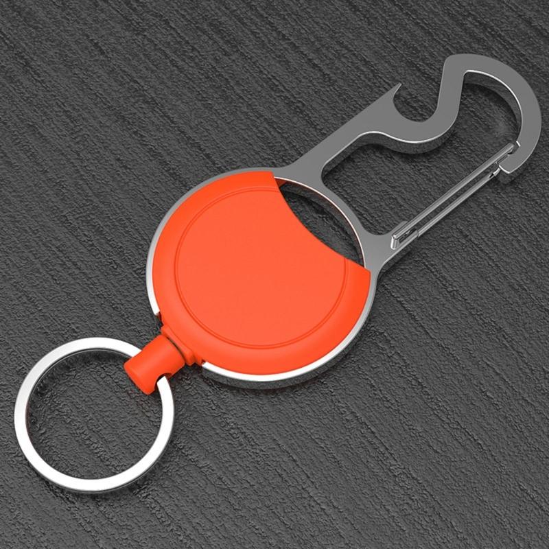 Strong Casing Keychains Retractable Badge Holder Nylon Woven Rope Keyring Coiled