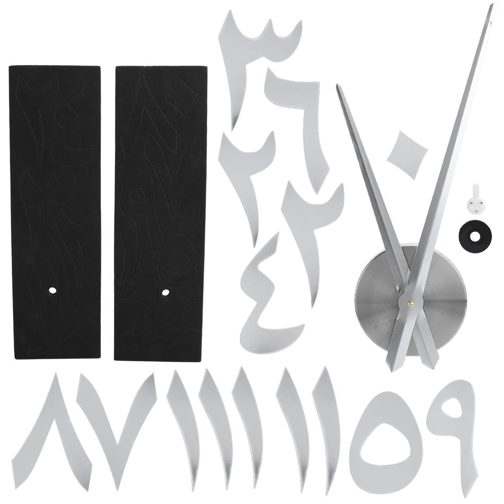 Wanduhr Innovativ Modern Acryl DIY Uhr Set für Zuhause Wohnzimmer DekorationSilber
