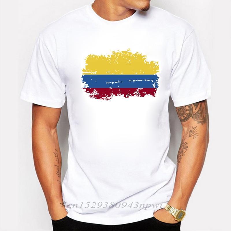 

Summer Colombia Fans Men T shirt Short Sleeve Round collar Tops Colombia Flag Style Hip Hop T-shirt For Men 5XL різнокольоровий