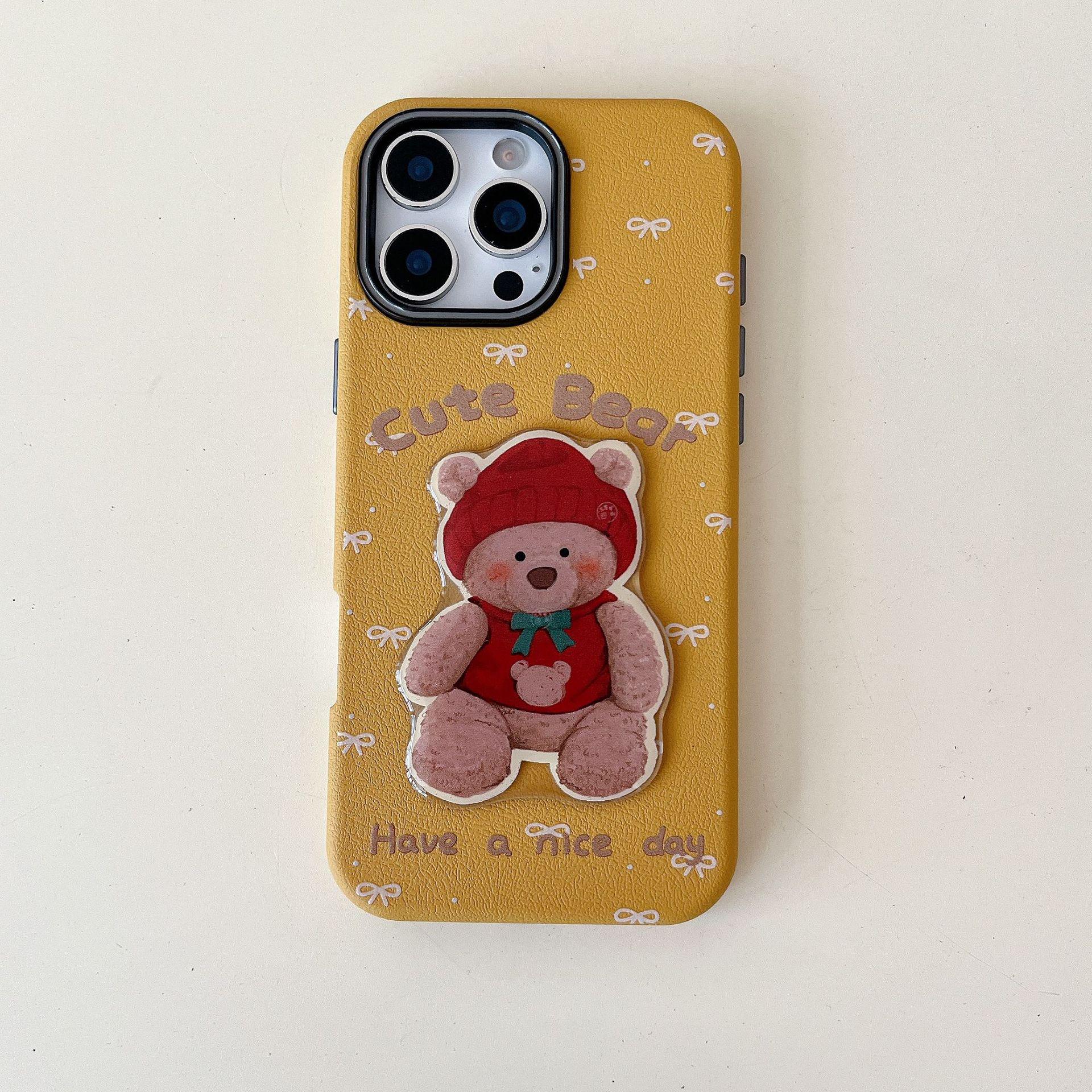 

INS 3-в-1 Ведмедик 3D Ударостійкий Чохол для iPhone 12/13/14/15/16 Pro Max iPhone 17