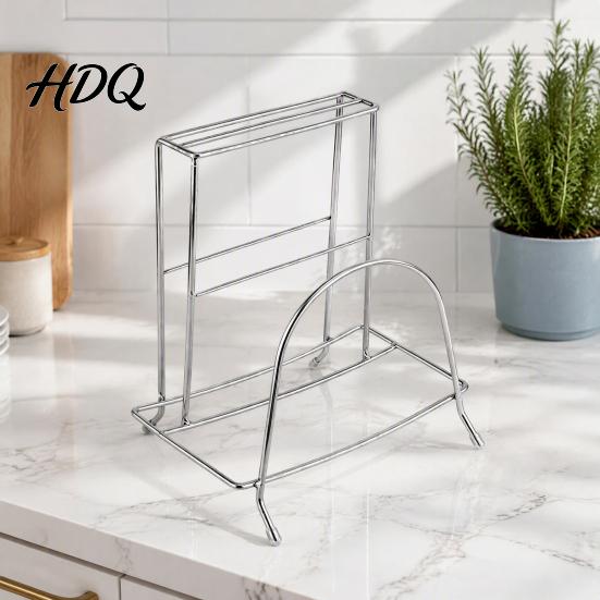 Kitchen Counter Organizer Stainless Steel Chopping Board Storage Rack And Knife Holder for Heavy Duty Countertop Vertical Drain Stand Cutting Boards