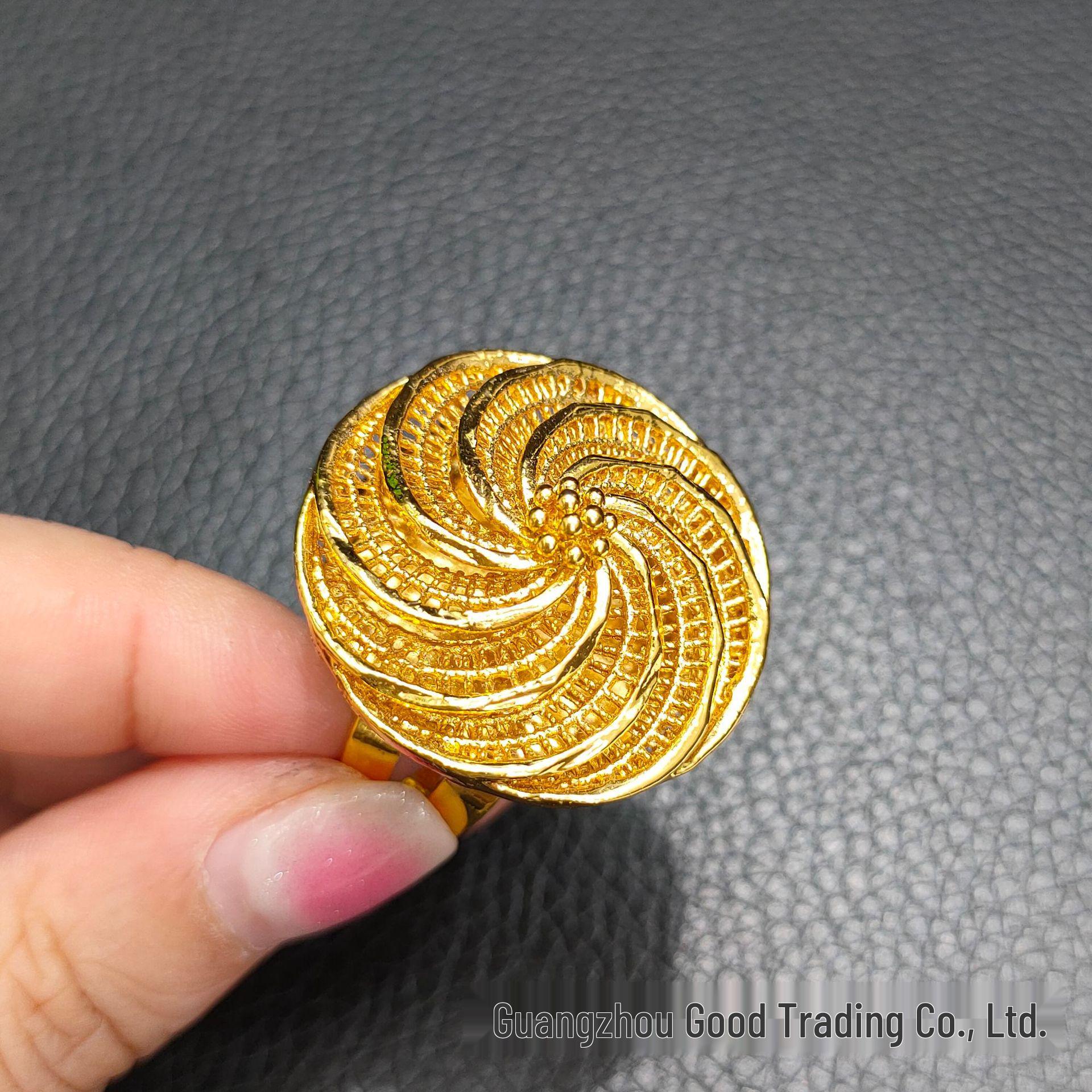 

Кольцо «Дубайское 24-каратное золото Филигранный цветок» - Женское свадебное украшение для мировой элегантности Adjustable