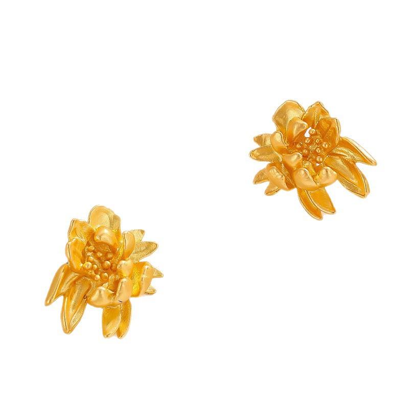 Peony Flower Stud Earrings, Pendant Earrings, and Ring Earrings - Luxurious and Exclusive, High-end, Fashionable, Versatile Accessory.