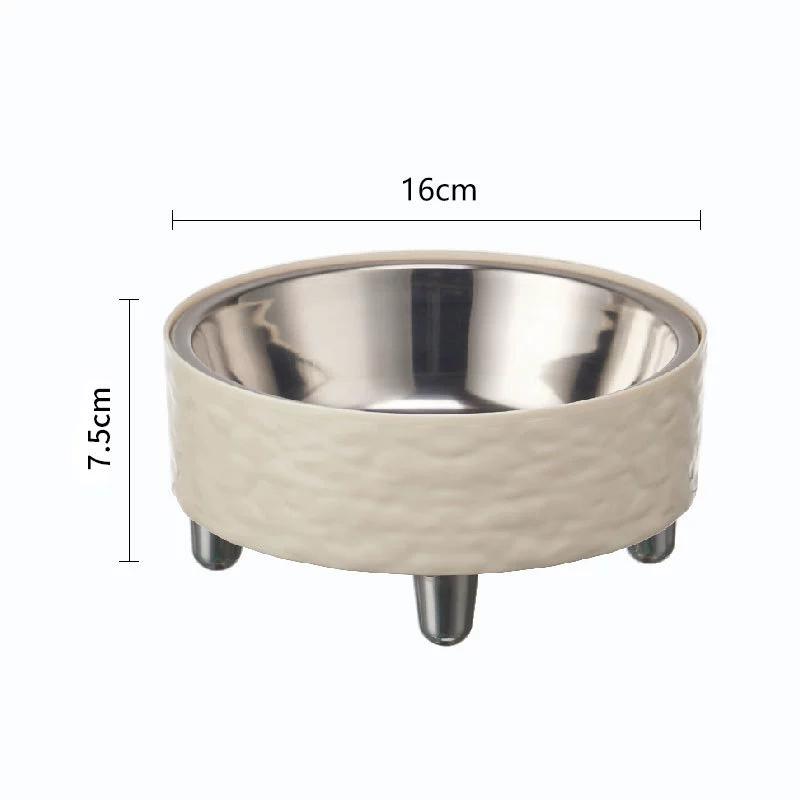 Cuenco de acero inoxidable para mascotas, comedero elevado antideslizante para gatos y perros