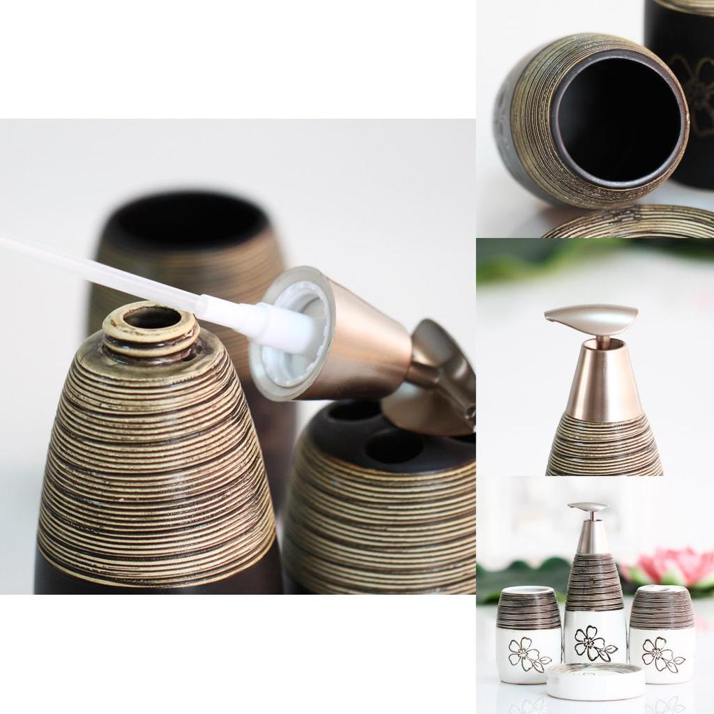 Hochwertiges Keramik-Badezimmerset mit Blumenmuster für Geschenke und Feiertagsgebrauch