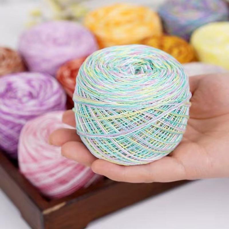 50g/Rotolo Filato di Cotone in Pizzo per Torta per Uncinetto & Maglia Fatto a Mano Fai da Te Morbido Caldo Filato Colorato a Gradiente Filo Materiali per Maglioni