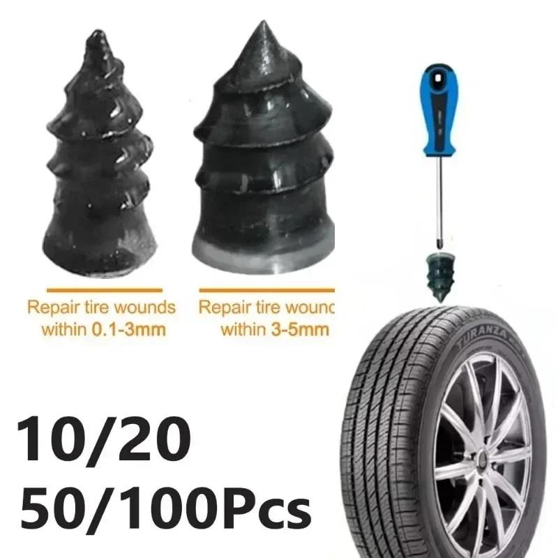 100pcs Car Motorcycle Vacuum Tyre Repair Nails Truck Scooter Bike Tire Puncture Repair Tubeless Tools Rubber Metal Accessories