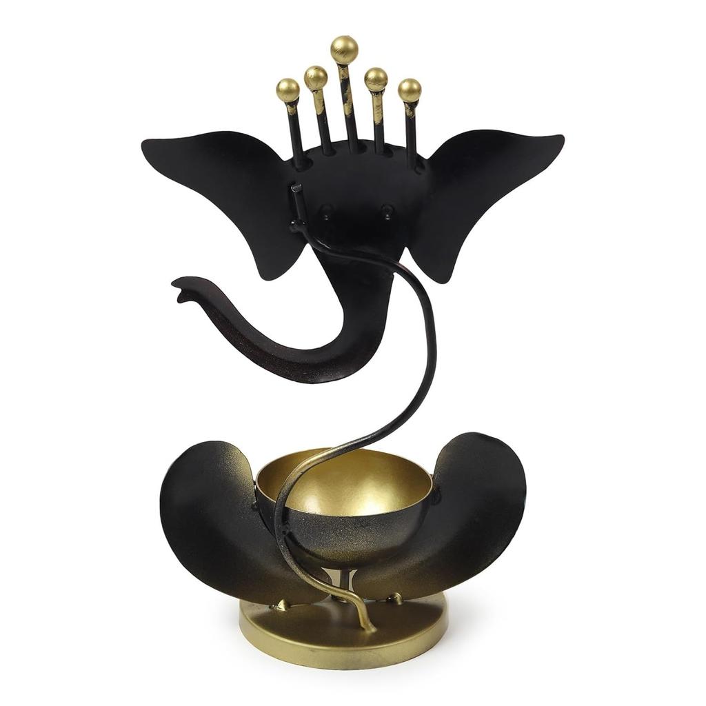 Lord Ganesha Idol Tea Light Holder l Tea Light Holder for Home Decoration, Pooja Room | Corporate Gift Items l Tabletop Gifts for Office Desk