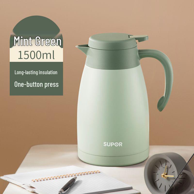 

MH304 Germany 2026 Stainless Steel Vacuum Insulated Hot Water Kettle and Thermos Flask 1.5L мятный зеленый