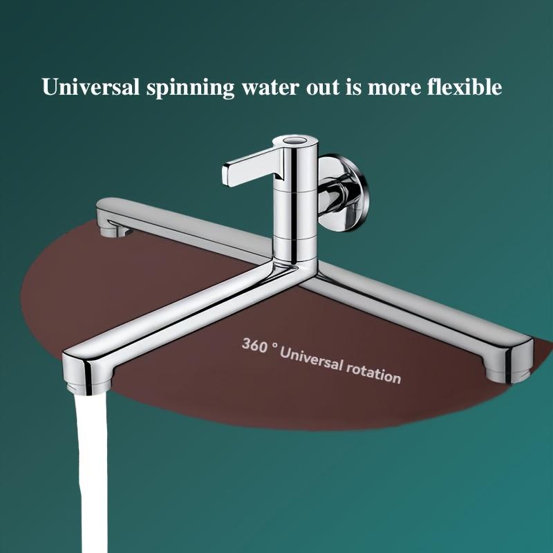 Multi-Functional 360 Degree Rotary Faucet - Single Cold Water, Expandable Kitchen and Bathroom Sink Faucet, Chrome Plated Surface, Easy To Install