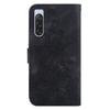 For Sony Xperia 10 V Shockproof PU Leather Phone Case Imprinted Lily Flower Cover Wallet Stand Shell