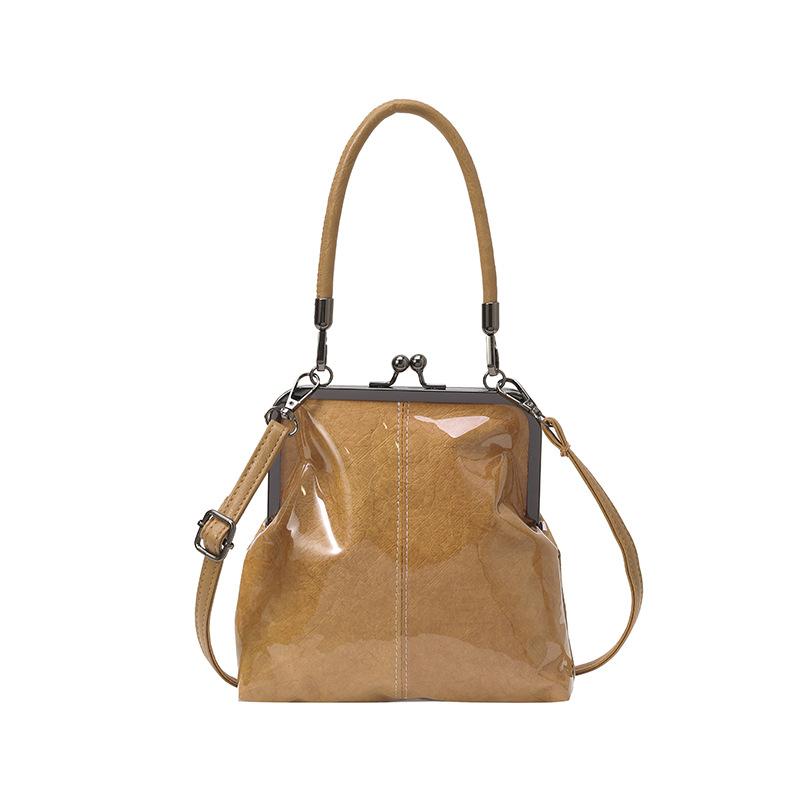 

Ретро персонализированная сумка-мессенджер в виде ракушки, новая модная сумка через плечо, женская повседневная простая текстурная сумка коричневый