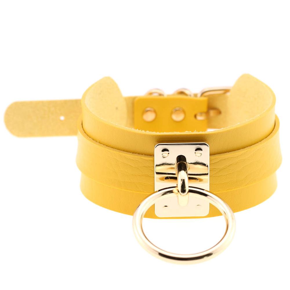 Sexy Leather Choker Necklace Women Harajuku Kawaii Gold Color Metal Fashion Turkish Jewelry Punk Gothic Necklace For Girls