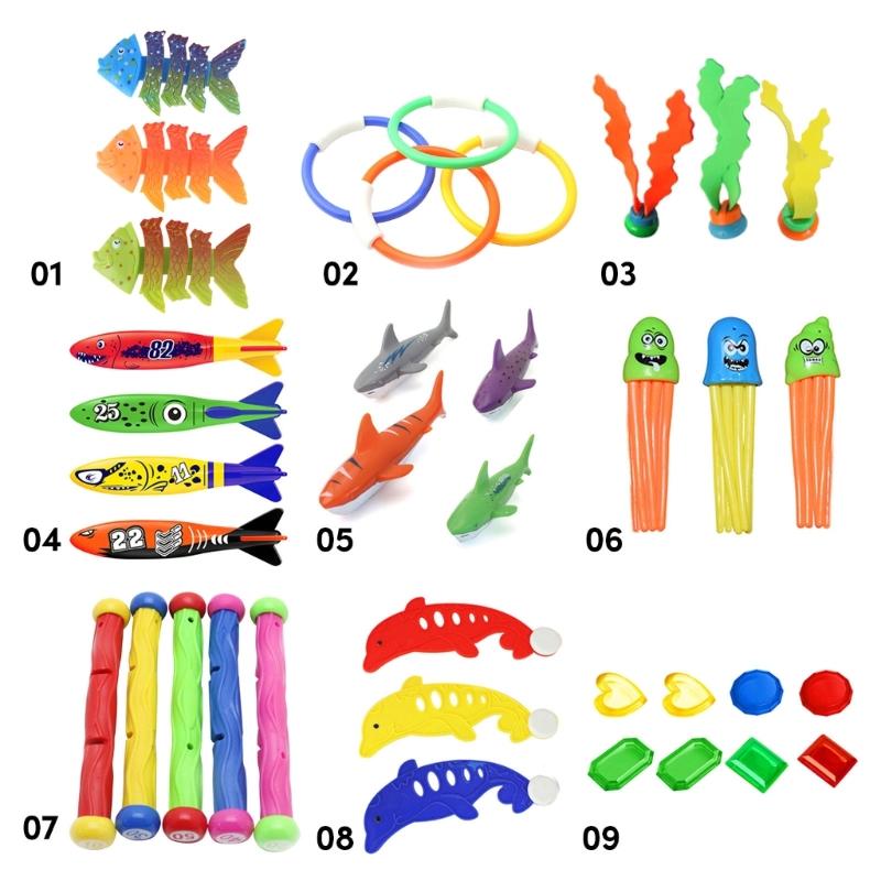 Pool Diving Toy Funny Summer Pool Toy Underwater Toy Set Kids Diving Toy for Children Adults Swimming Practice