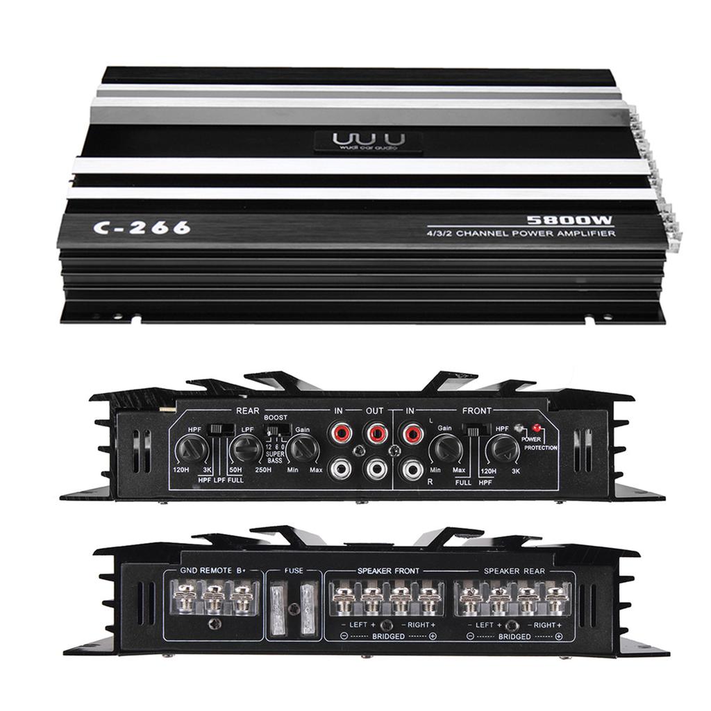 Car Audio Power Stereo Amplifier Amp 4 Channel Super Bass Sub woofer Music 12V