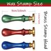 Merry Christmas Wax Seal Stamp Kit, 6pcs Christmas Sealing Wax Stamp Brass Head with 3pcs Handle, 10pcs Random Christmas Cards