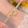 Women  Lucky Bracelet Imitation Hetian Jade Temperament Beaded Bracelet Jewelry Gift