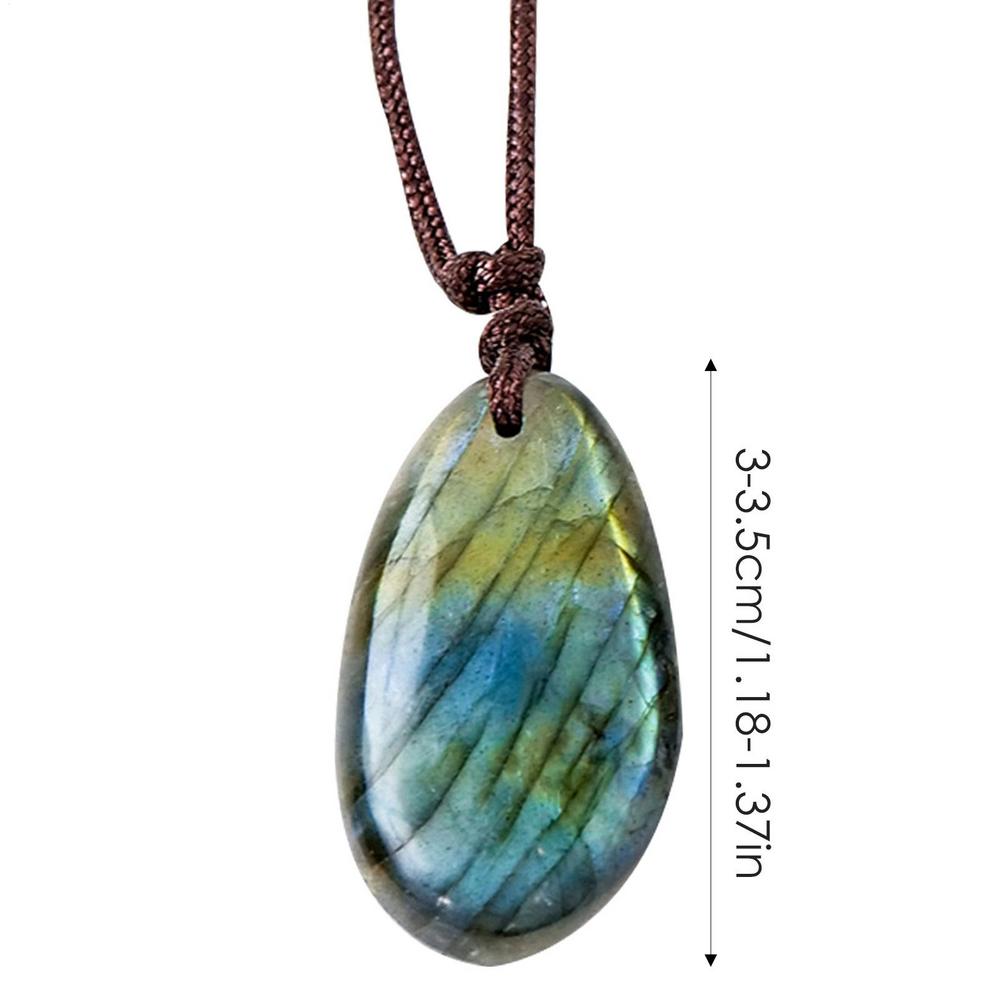 

Natural Labradorite Pendant Necklaces Men Women Energy Quartzs Necklaces Stones Ornament Moonstone Home Decoration