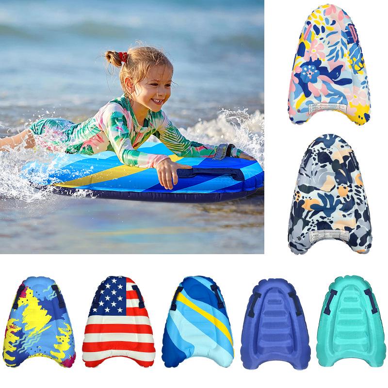 Eco-Friendly Children's Inflatable Surfboard: Thickened PVC Floating Board with Handle for Summer Water Play.