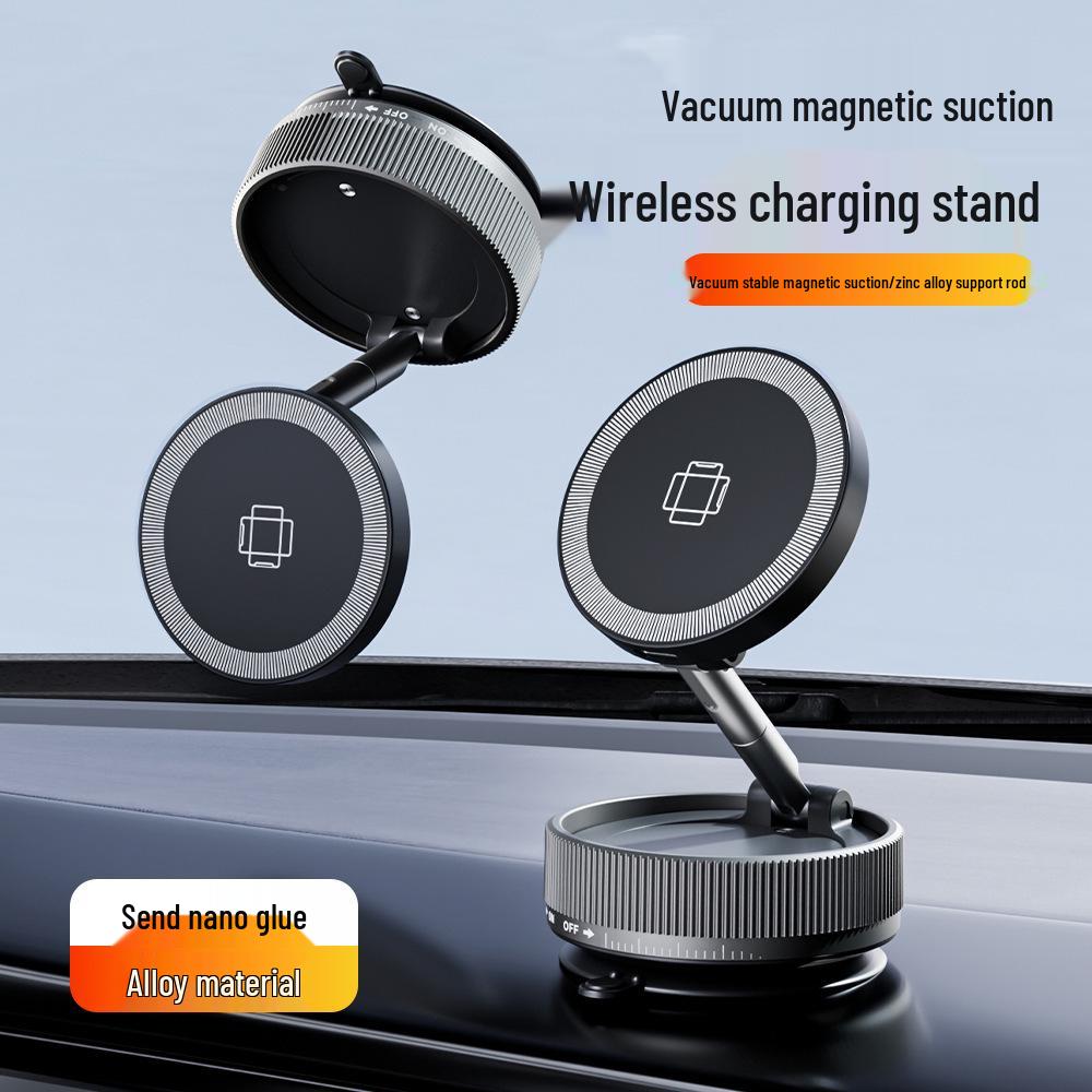 Wireless Car Charger: 2026 Magnetic Vacuum Cup Phone Holder, 15W Fast Charge
